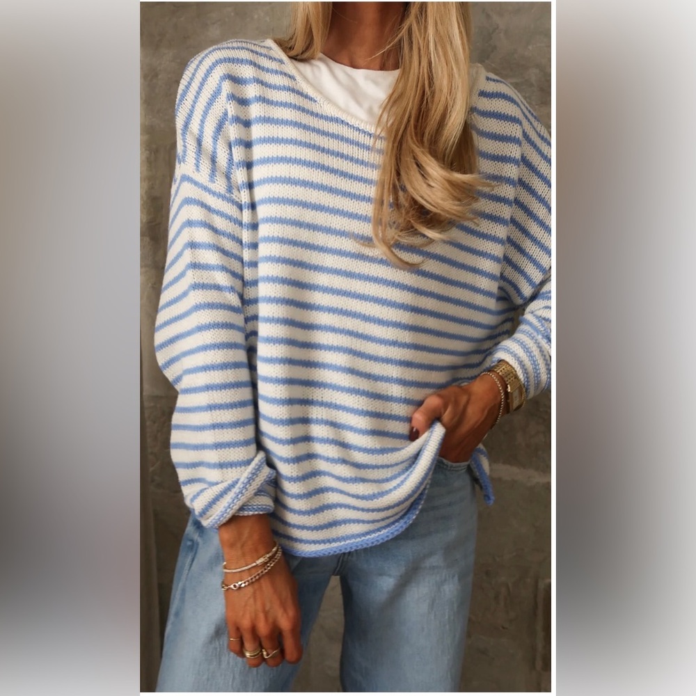 Striped Sweater Blue & White